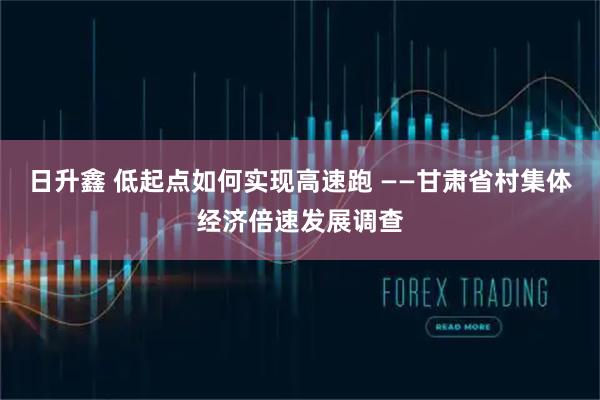 日升鑫 低起点如何实现高速跑 ——甘肃省村集体经济倍速发展调查