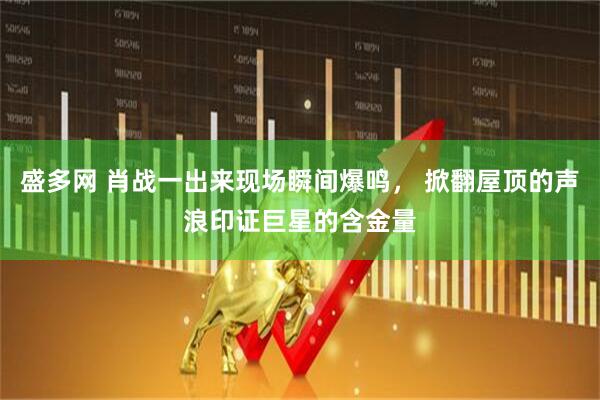 盛多网 肖战一出来现场瞬间爆鸣， 掀翻屋顶的声浪印证巨星的含金量